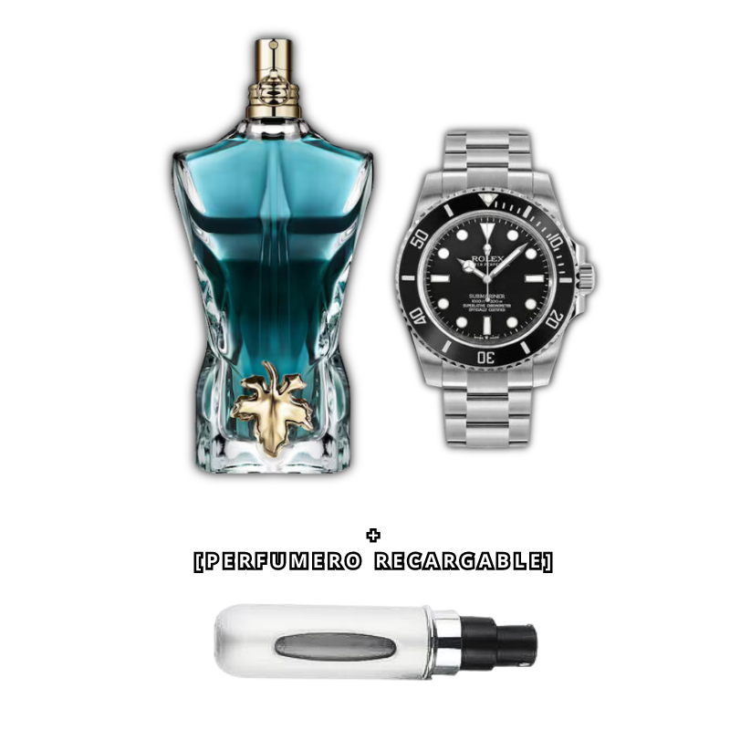 🤳 Perfume Jean Paul Gaultier + Rolex ⌚ + REGALO [Perfumero Recargable]